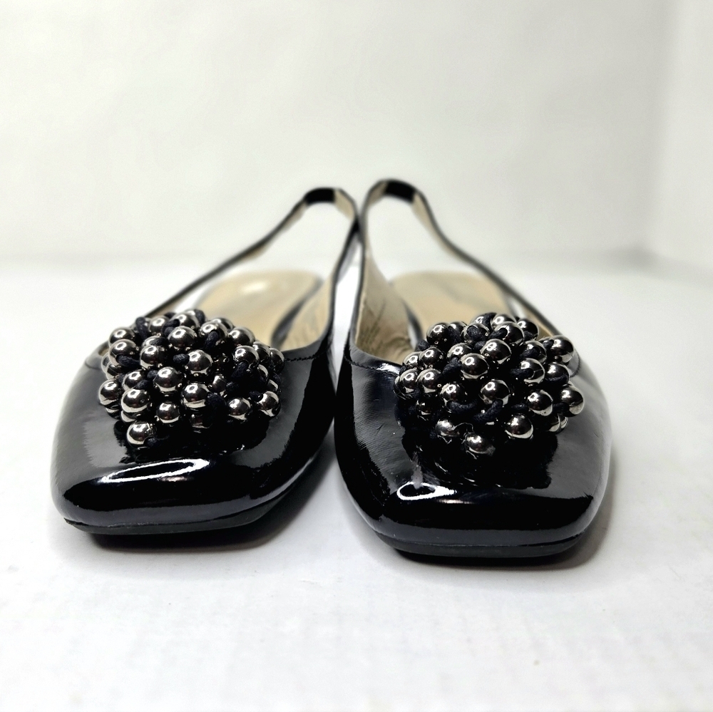 Liz Claiborne Sling Back Shoes. Black Patent, 8.5 M. - Picture 10 of 12
